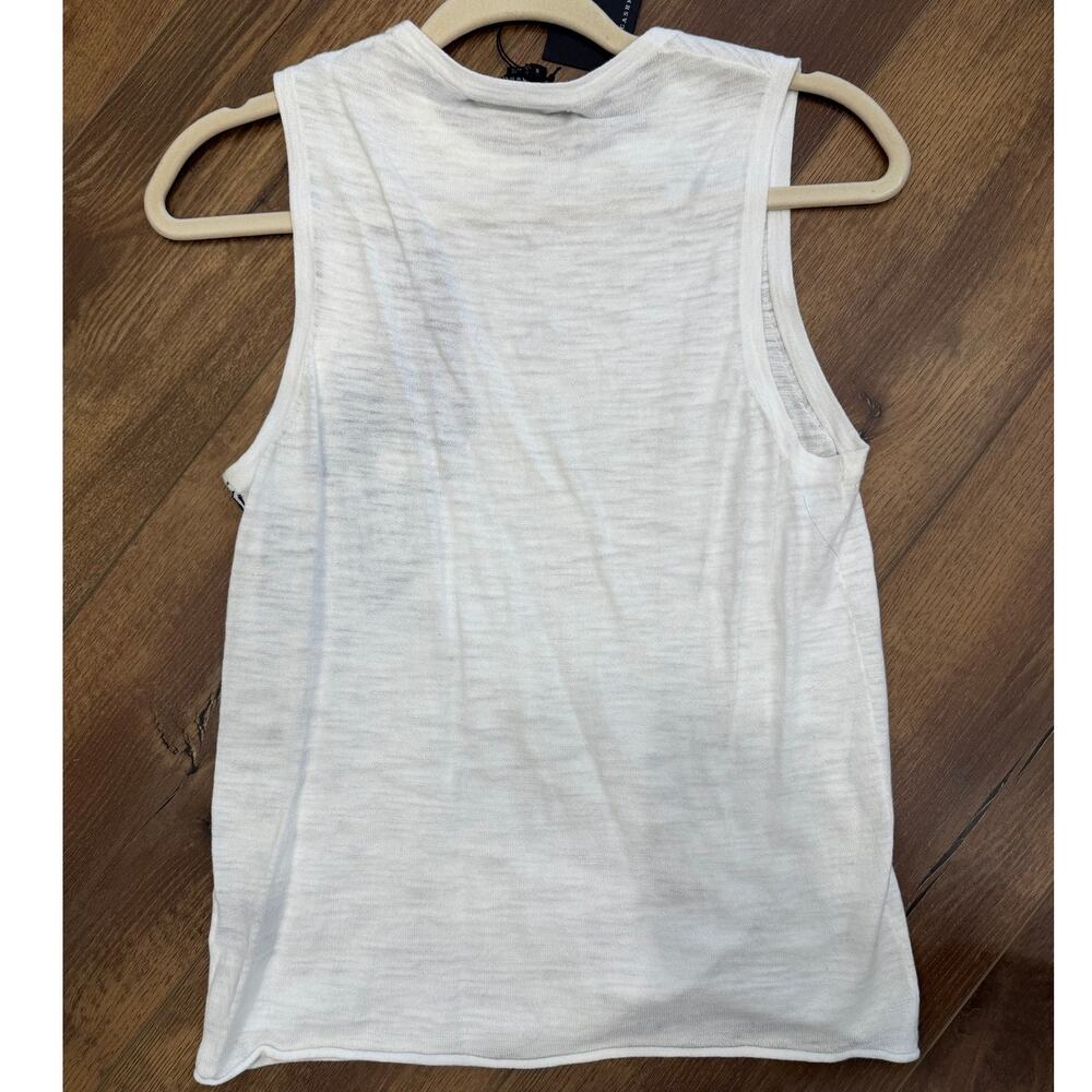Skull Cashmere Muscle Tank with Skull Print in White size Small - Picture 6 of 9